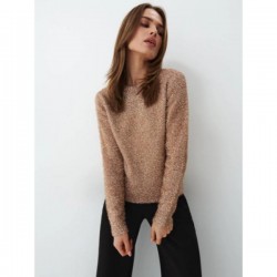 Pulover stralucitor auriu Mohito, XS