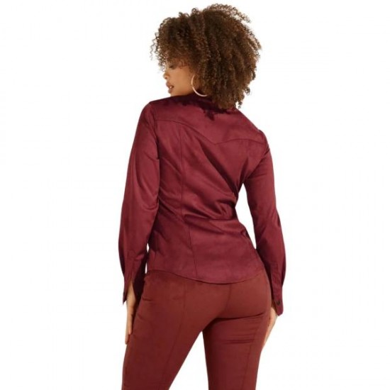 Camasa Guess cu aspect de piele intoarsa, XS, S, M
