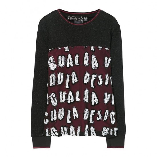 Bluza Desigual fete cu insertii argintii 7/8, 9/10 ani