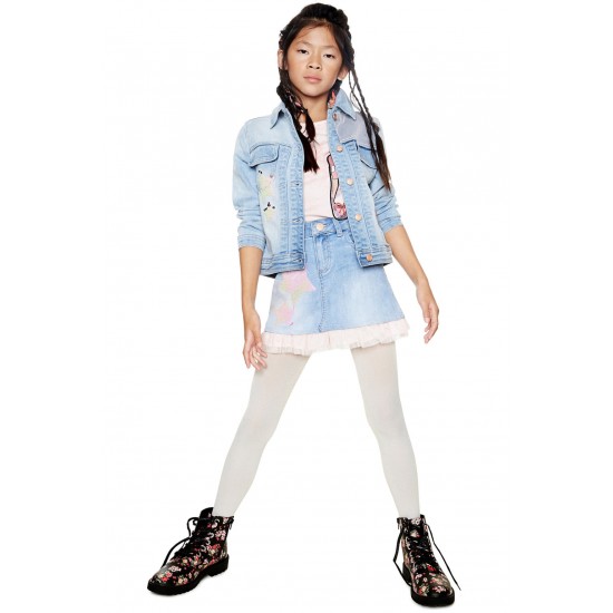 Fusta Desigual copii denim, GRANOLLERS,  cu paiete reversibile 11/12, 13/14 ani