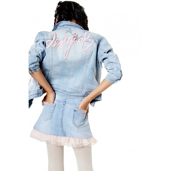Fusta Desigual copii denim, GRANOLLERS,  cu paiete reversibile 11/12, 13/14 ani