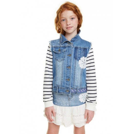 Geaca denim Desigual copii  , BIZNAGA ,  9/10 ani