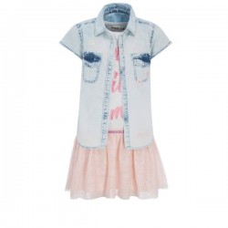 Rochie Desigual copii LILONGUE,  2 in 1, rochie & camasa denim 7/8, 9/10 ani