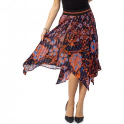 Fusta Desigual ITACA, asimetrica, cu insertii aurii, S, M, L
