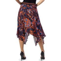 Fusta Desigual ITACA, asimetrica, cu insertii aurii, S, M, L