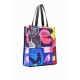 Geanta Desigual tip shopper, din material textil impermeabil