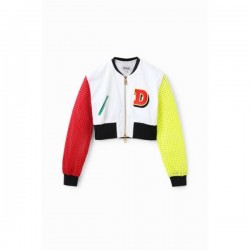 Geaca denim Desigual COLLEGE, cu maneci perforate, S