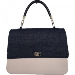 Geanta O bag din poliuretan & piele ecologica & denim
