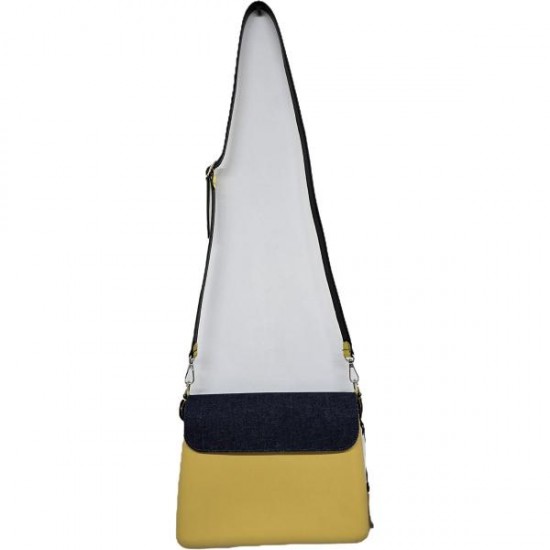 Geanta O bag din poliuretan & piele ecologica & denim