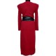 Rochie Rinascimento rosu bordo, cu umeri intariti cu burete, cu curea inclusa, S