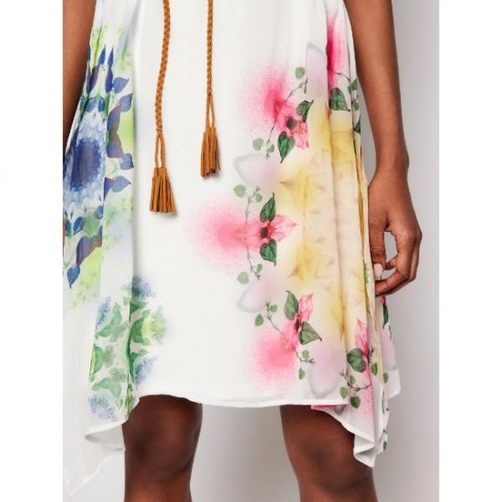 Rochie Desigual cu cordon, crapata bilateral, SHEN,  M, L