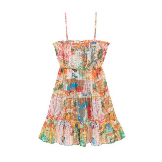 Rochie Desigual cu insertii argintii, cu talie pe elastic, SUMATRA, L